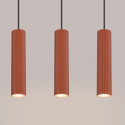 Sollux Lighting Karbon lampa wisząca 3x10 W czerwona SL.1632