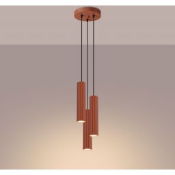 Sollux Lighting Karbon lampa wisząca 3x10 W czerwona SL.1633
