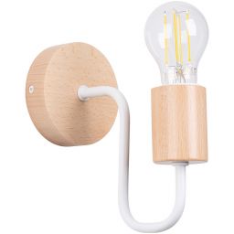 Sollux Lighting Timbo kinkiet 1x15 W biały-drewno SL.1664