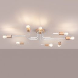 Sollux Lighting Timbo lampa podsufitowa 8x15 W biała-drewno SL.1667