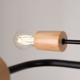 Sollux Lighting Timbo lampa podsufitowa 6x15 W czarna/drewno SL.1670