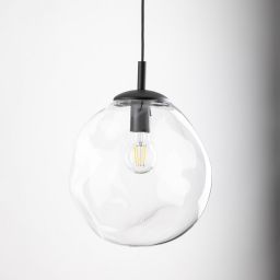 TK Lighting Sol lampa wisząca 1x15 W czarna-przezroczysta 10082