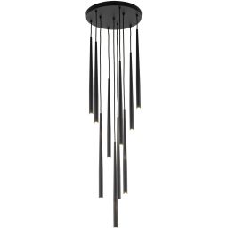 TK Lighting Piano lampa wisząca 10x8 W czarna 10114