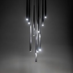 TK Lighting Piano lampa wisząca 10x8 W czarna 10114