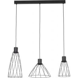 TK Lighting Modesto lampa wisząca 3x10 W czarna 10149