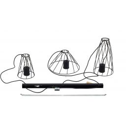 TK Lighting Modesto lampa wisząca 3x10 W czarna 10149