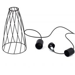 TK Lighting Modesto lampa wisząca 1x10 W czarna 10161