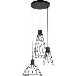 TK Lighting Modesto lampa wisząca 3x10 W czarna 10187