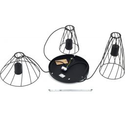 TK Lighting Modesto lampa wisząca 3x10 W czarna 10187
