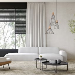 TK Lighting Modesto lampa wisząca 3x10 W czarna-drewno 10188