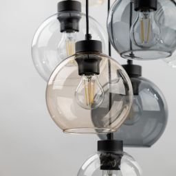 TK Lighting Cubus lampa wisząca 9x15 W bursztynowa 10247