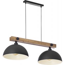 TK Lighting Oslo lampa wisząca 2x60W sosna/czarna 1706