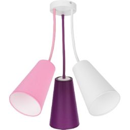 TK Lighting Wire Kids lampa wisząca 3x15W różowa/biała 1711