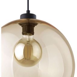 TK Lighting Cubus lampa wisząca 1x15 W czarna-bursztynowa 2064