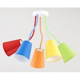 TK Lighting Wire lampa wisząca 5x60 W multikolor 2107