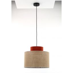 TK Lighting Duo Juta Brown lampa wisząca 1x15W czarny/brązowy 2785