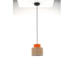 TK Lighting Duo Juta lampa wisząca 1x15W czarny/pomarańczowy 3255