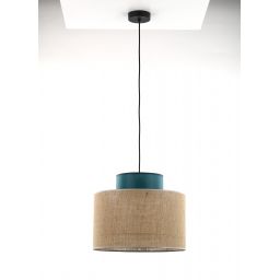 TK Lighting Duo Juta Green lampa wisząca 1x15W czarny/zielony 3256