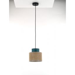 TK Lighting Duo Juta Green lampa wisząca 1x15W czarny/zielony 3257