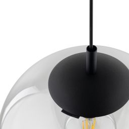 TK Lighting Esme lampa wisząca 1x15W czarny/przezroczysty 3268