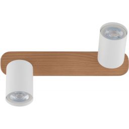 TK Lighting Top lampa podsufitowa 2x10W biały/chrom/drewno 3295
