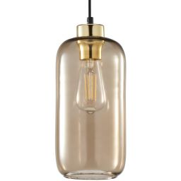 TK Lighting Marco lampa wisząca 1x15W czarna/brązowa 3314