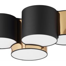 TK Lighting Mona plafon 4x15W czarny/złoty 3446