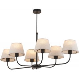 TK Lighting Chicago lampa wisząca 6x15W czarny/len naturalny 3999