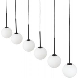 TK Lighting Martin lampa wisząca 6x6W czarny/biały 4504