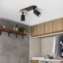 TK Lighting Cover lampa podsufitowa 2x10 W czarna 4674