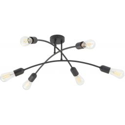 TK Lighting Helix lampa podsufitowa 6x15W czarna 4679