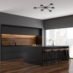 TK Lighting Avia Black lampa podsufitowa 6x10W czarna 4692