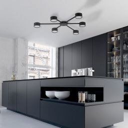 TK Lighting Avia Black lampa podsufitowa 6x10W czarna 4692