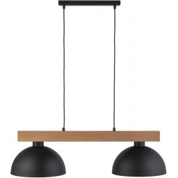TK Lighting Oslo Black lampa wisząca 2x15W czarny/brązowy 4711