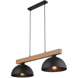 TK Lighting Oslo Black lampa wisząca 2x15W czarny/brązowy 4711
