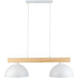 TK Lighting Oslo lampa wisząca 2x15W biały/brązowy 4713