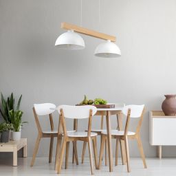 TK Lighting Oslo lampa wisząca 2x15W biały/brązowy 4713