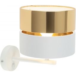 TK Lighting Hilton kinkiet 1x15W biały/złoty 4770