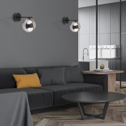 TK Lighting Estera kinkiet 1x6W czarny/przydymiony 4777