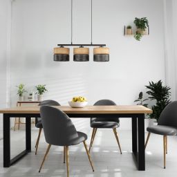 TK Lighting Nicol lampa wisząca 3x15 W czarna 4801