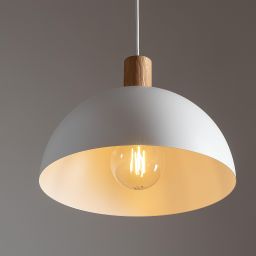 TK Lighting Oslo lampa wisząca 1x15W biały/brązowy 4851