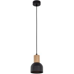 TK Lighting Cairo lampa wisząca 1x15W czarny/drewno 4894