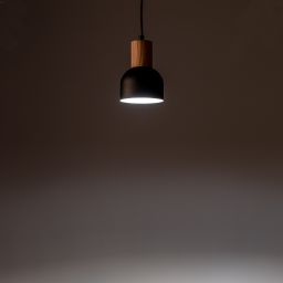 TK Lighting Cairo lampa wisząca 1x15W czarny/drewno 4894