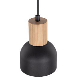 TK Lighting Cairo lampa wisząca 1x15W czarny/drewno 4894