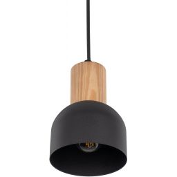 TK Lighting Cairo lampa wisząca 1x15W czarny/drewno 4894