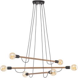 TK Lighting Helix lampa wisząca 6x15W orzech/czarny 4950