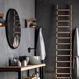 TK Lighting Oslo kinkiet 1x15W czarny/jasne drewno 4961