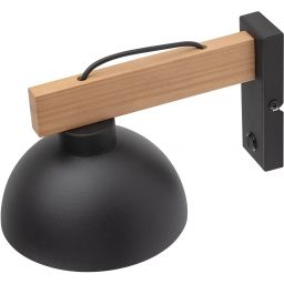 TK Lighting Oslo kinkiet 1x15W czarny/jasne drewno 4961