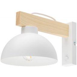 TK Lighting Oslo kinkiet 1x15W biały/jasne drewno 4962