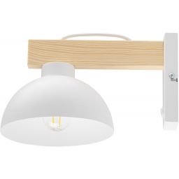 TK Lighting Oslo kinkiet 1x15W biały/jasne drewno 4962